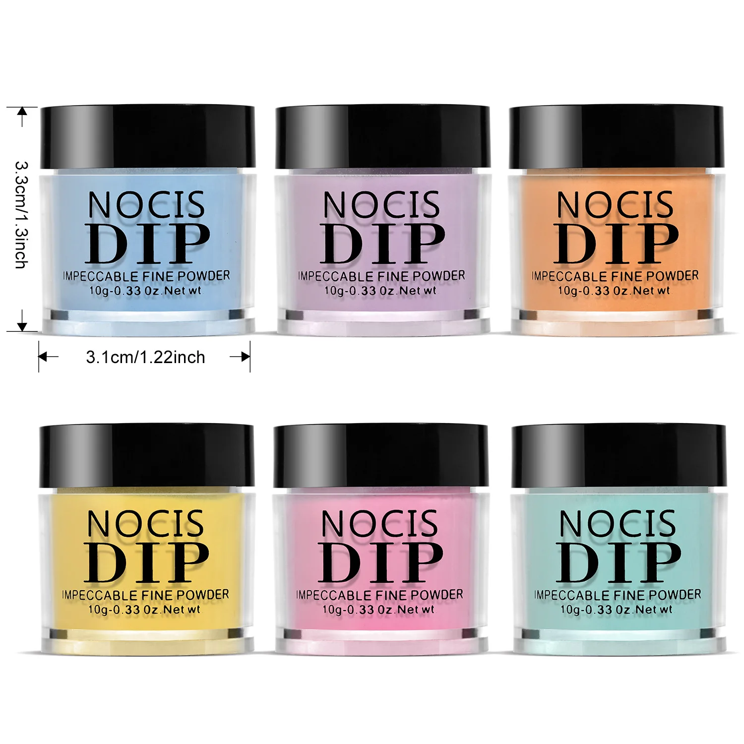 Icey Beauty 10g 6pcs Dipping Powder Nails Natural Dry No Lamp Cure Nail Glitter Powder Pigment For Manicure DIY At Home