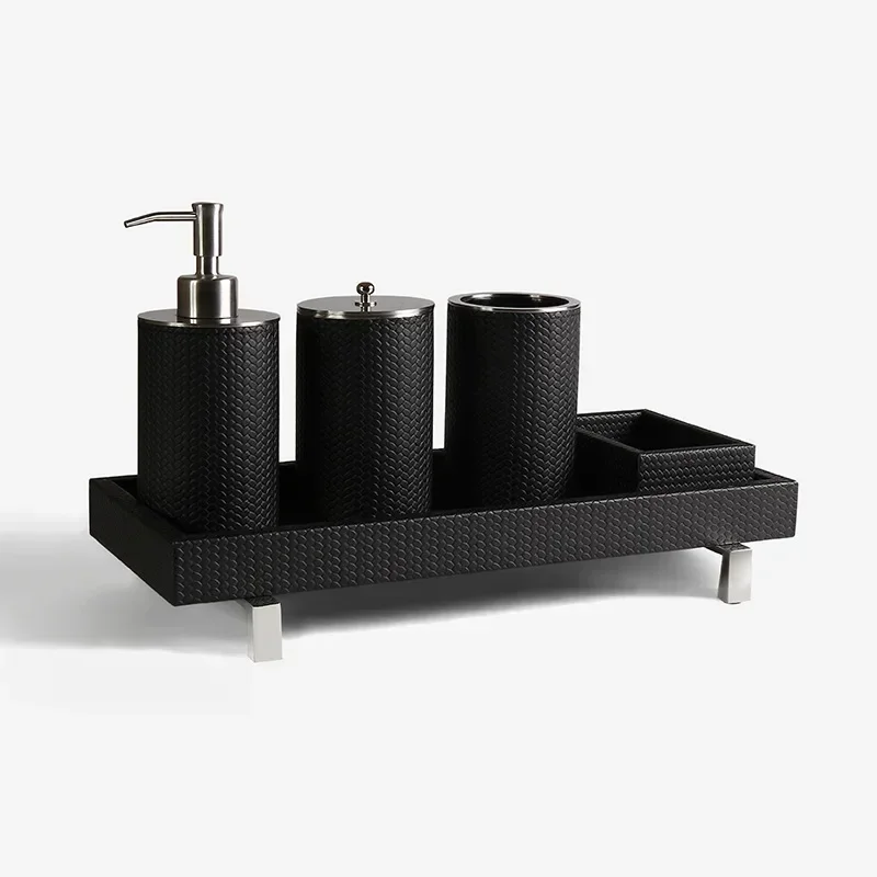Leather tray, cosmetics, scented candles, storage tray, rectangular bathroom set, storage tray.