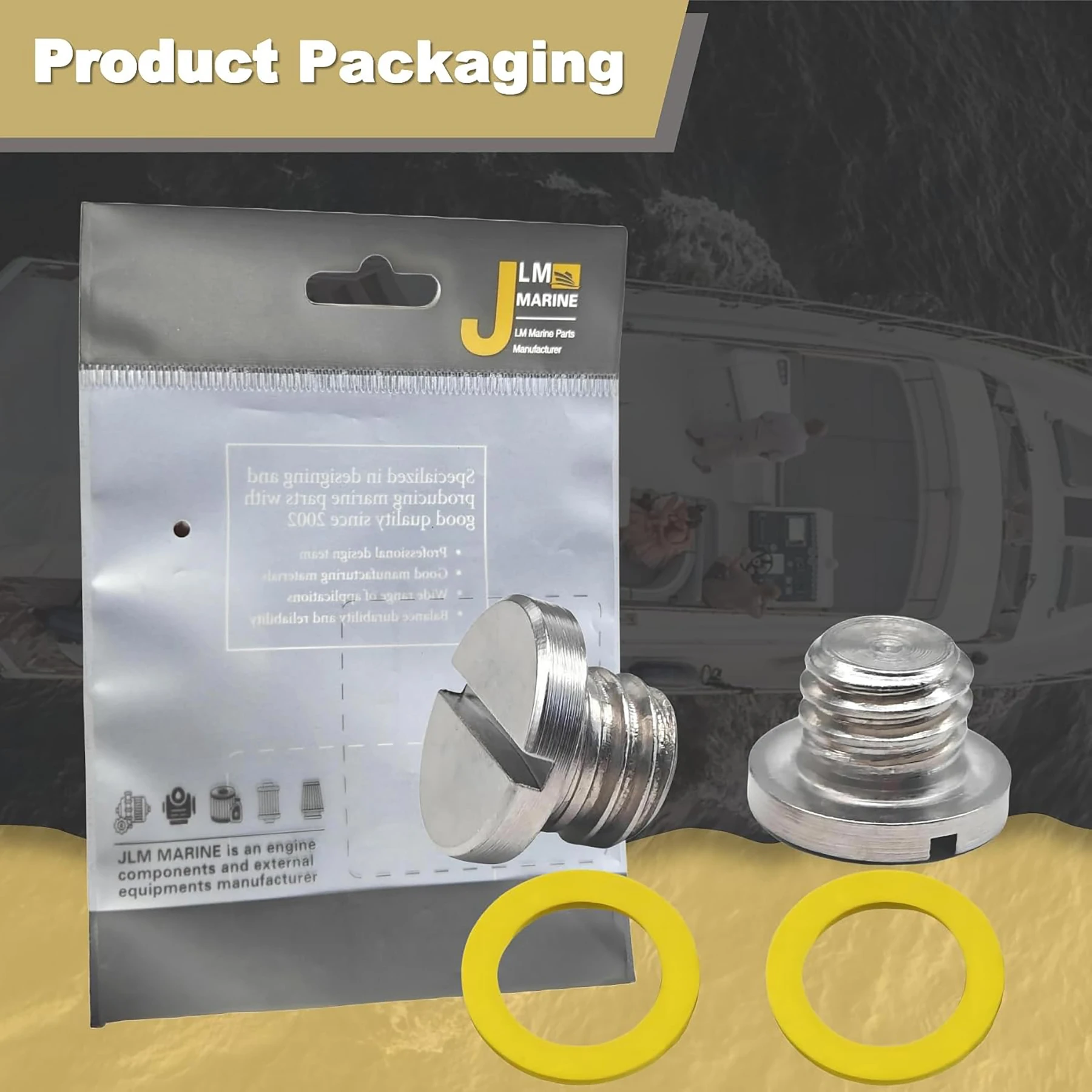 2 PCS 79953Q04 Kit de tornillos de tapones de drenaje de aceite para caja de engranajes inferior para Mercury MerCruiser, reemplaza 10-79953A2 79953Q2 Sierra 18-2244