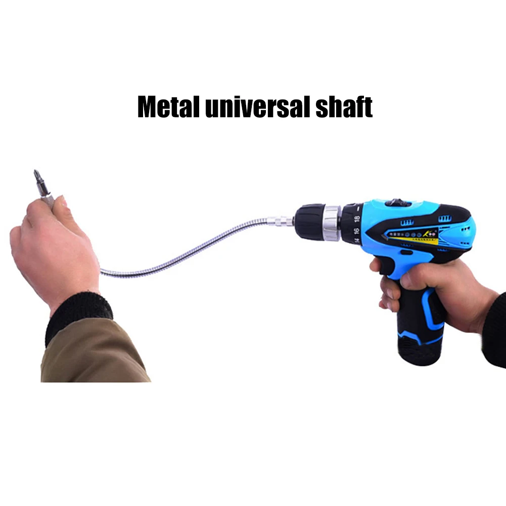 Tête universelle de tournevis électrique de perceuse de tuyau d'extension d'arbre Flexible en métal