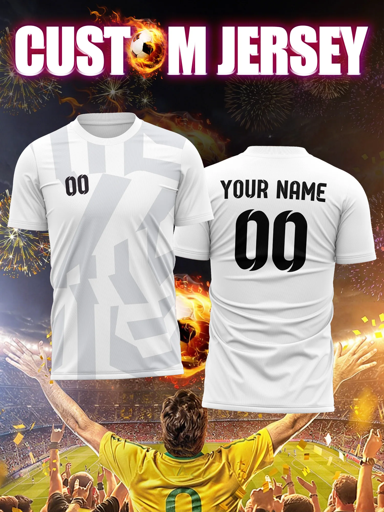 Camiseta de Fútbol Personalizada con Imagen, Número y Nombre, Impresión Ecológica, Diseño de Fútbol Seguro y No Tóxico