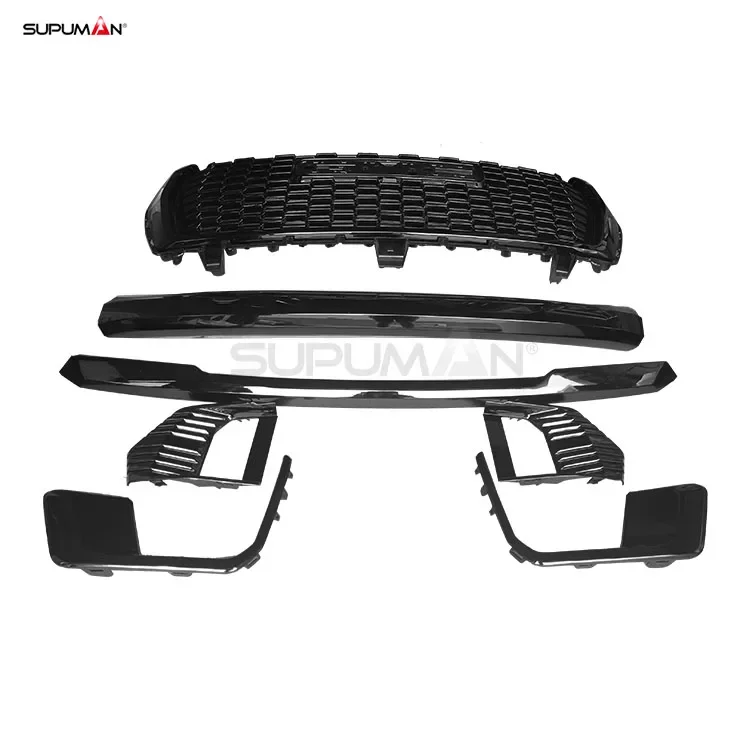 SUPUMAN Car Front Center Grille for GMC 2021-2023 Yukon XL Denali Front Grille Hood Trim Molding Gloss BK Set 7pcs