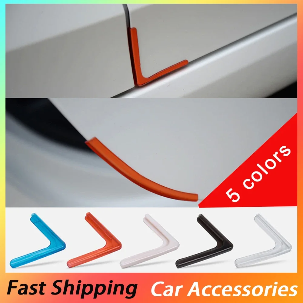 4pcs Car Accessories Car Door Corner Collision Avoidance Strip Car Door Edge Protect Sticker Auto Body Bumper Anti Scratch Strip