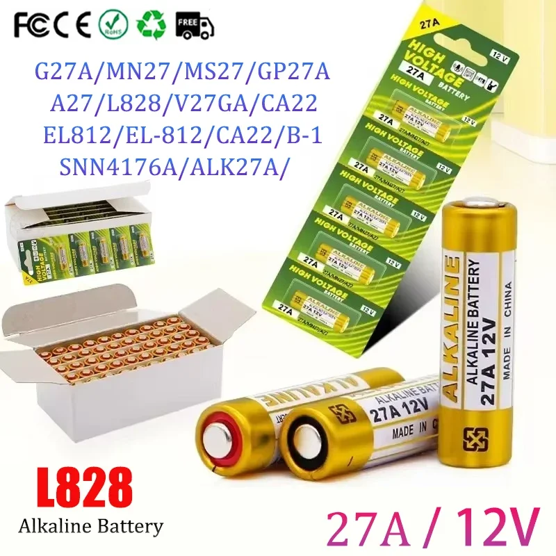 

Original 10PCS 27A 12V Alkaline Battery Suitable for Car Keys Calculators Remote Controls and High Energy Consumption Equipment