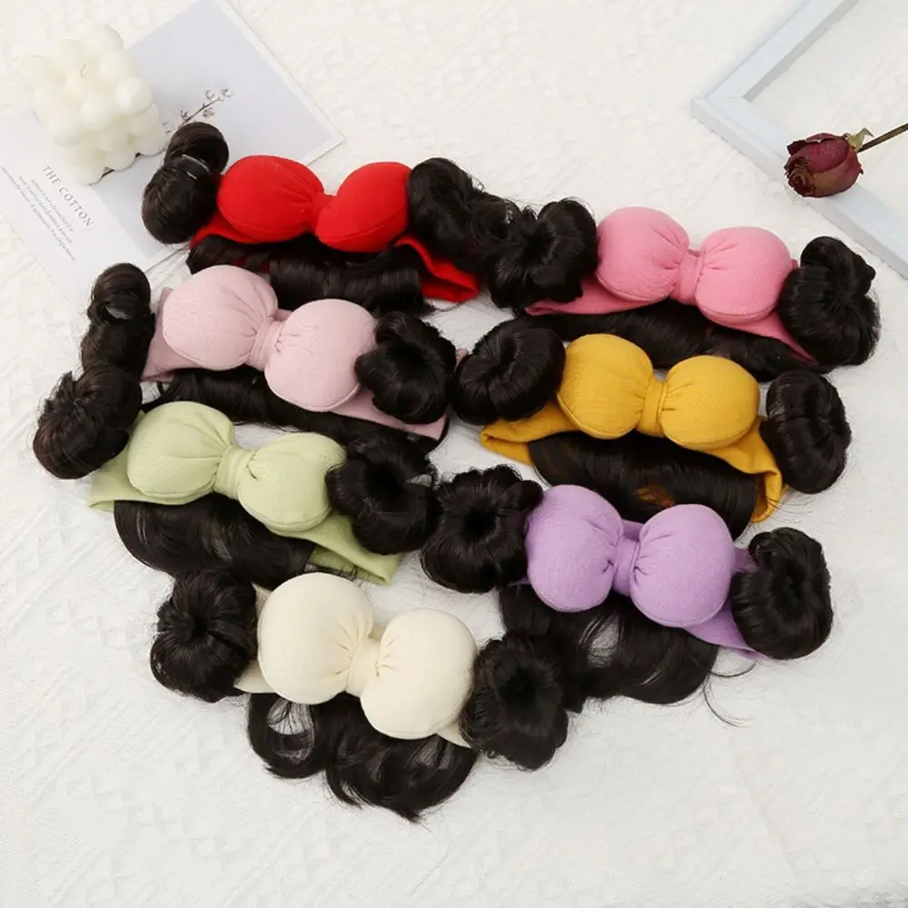 Peluca de princesa, diadema, accesorios para el cabello, bandas para el cabello para bebé, peluca, flequillo, moños, diadema para niños pequeños, flequillo limpio, lazo, sombreros para niños