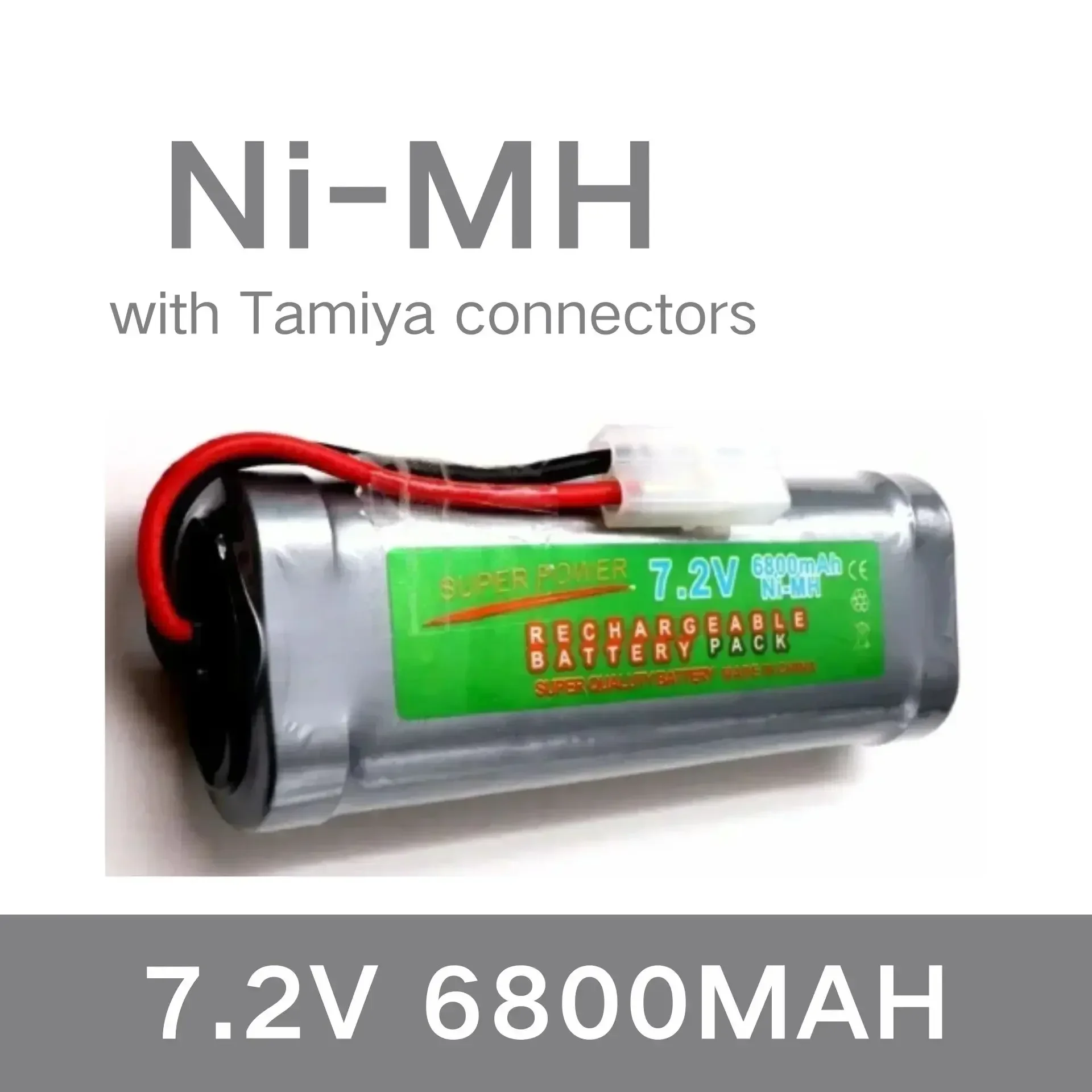 

100% 6800mAh 7.2v NiMh RC Toy Battery Flat Racing car replacement battery for RC Airplane Helicopter Boat,With Tamiya Connectors