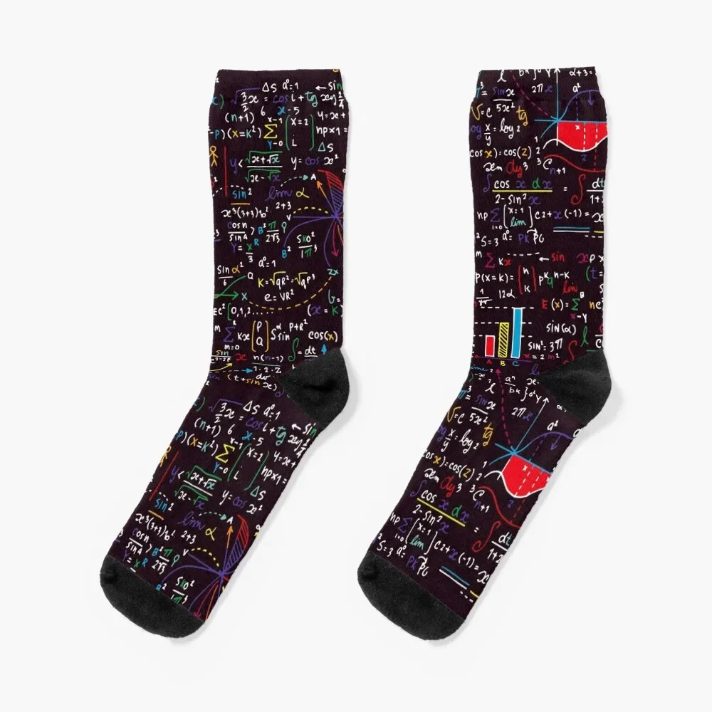 

Colorful Math Formulas Socks hip hop professional running colored Women's Socks Men's