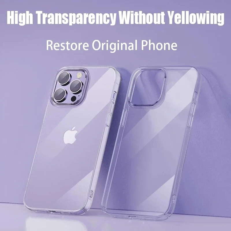 Clear Phone Case for IPhone 15 12 11 13 14 Pro Max Mini Silicone Soft TPU Cover Back Case for IPhone XR X XS MAX SE 14 15 8 Plus