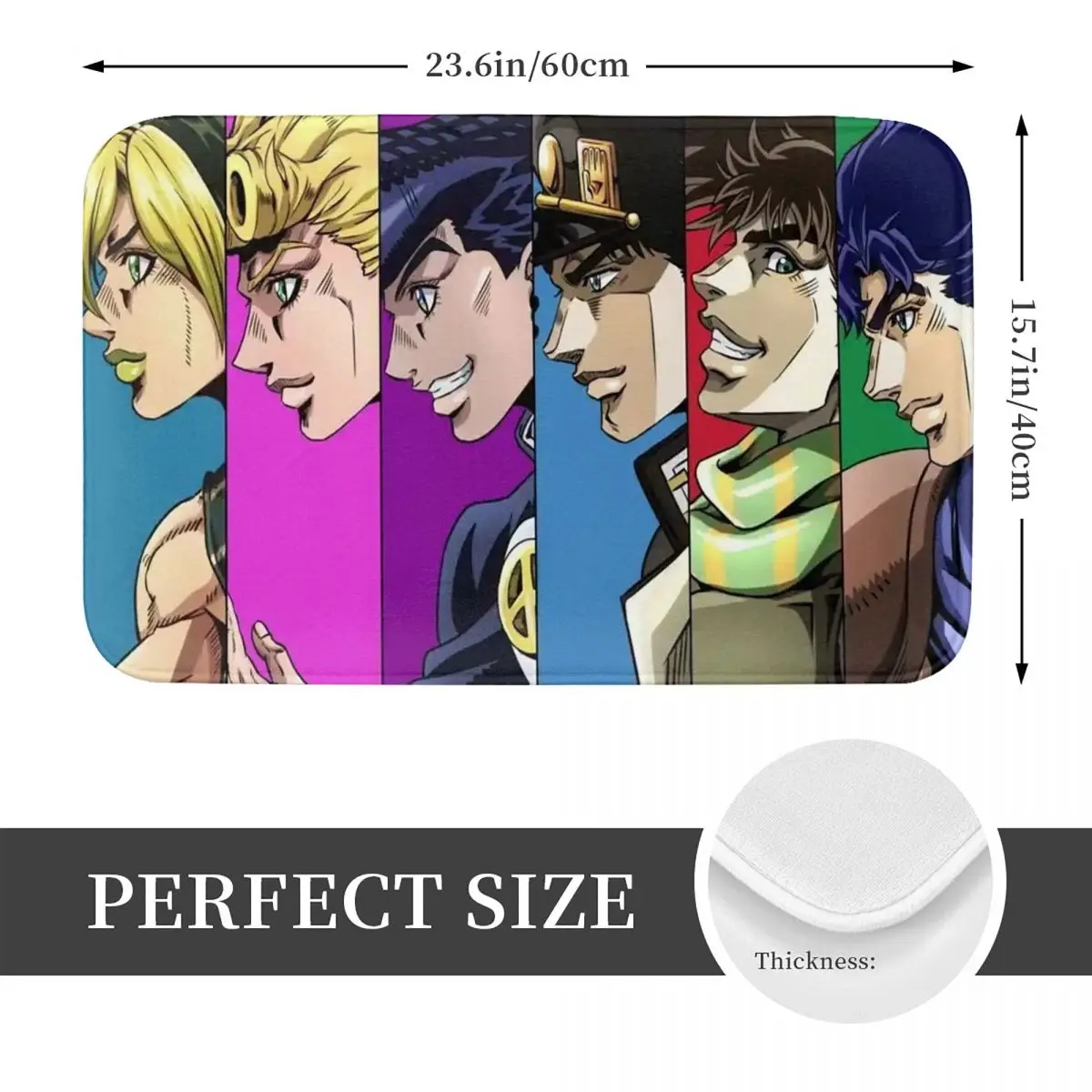 Anime JoJo Bizarre Adventure Anti-slip Doormat Floor Mat Sand Scraping Carpet Rug for Kitchen Entrance Home Living room Footpad