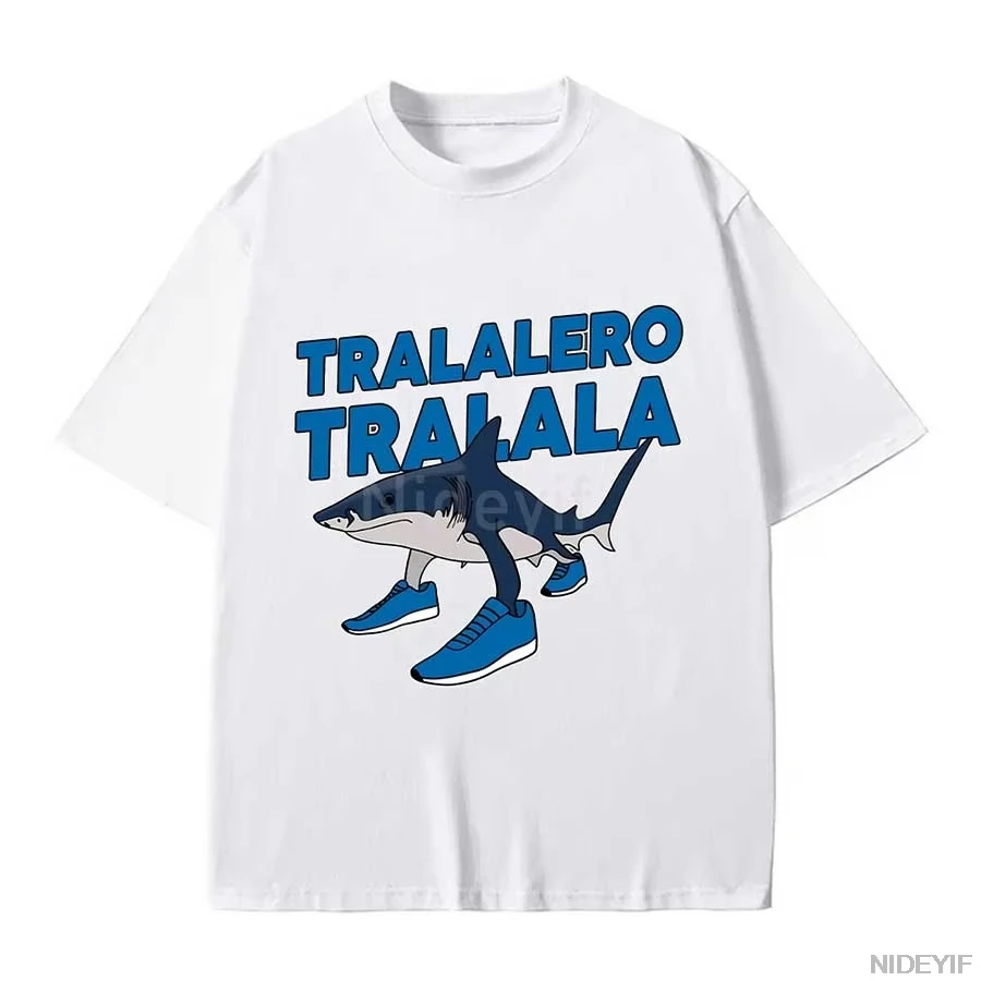 

Футболка Tralalero Tralala Bootleg Brainrot Italian Brainrot Meme с забавным рисунком акулы, графический наряд с коротким рукавом