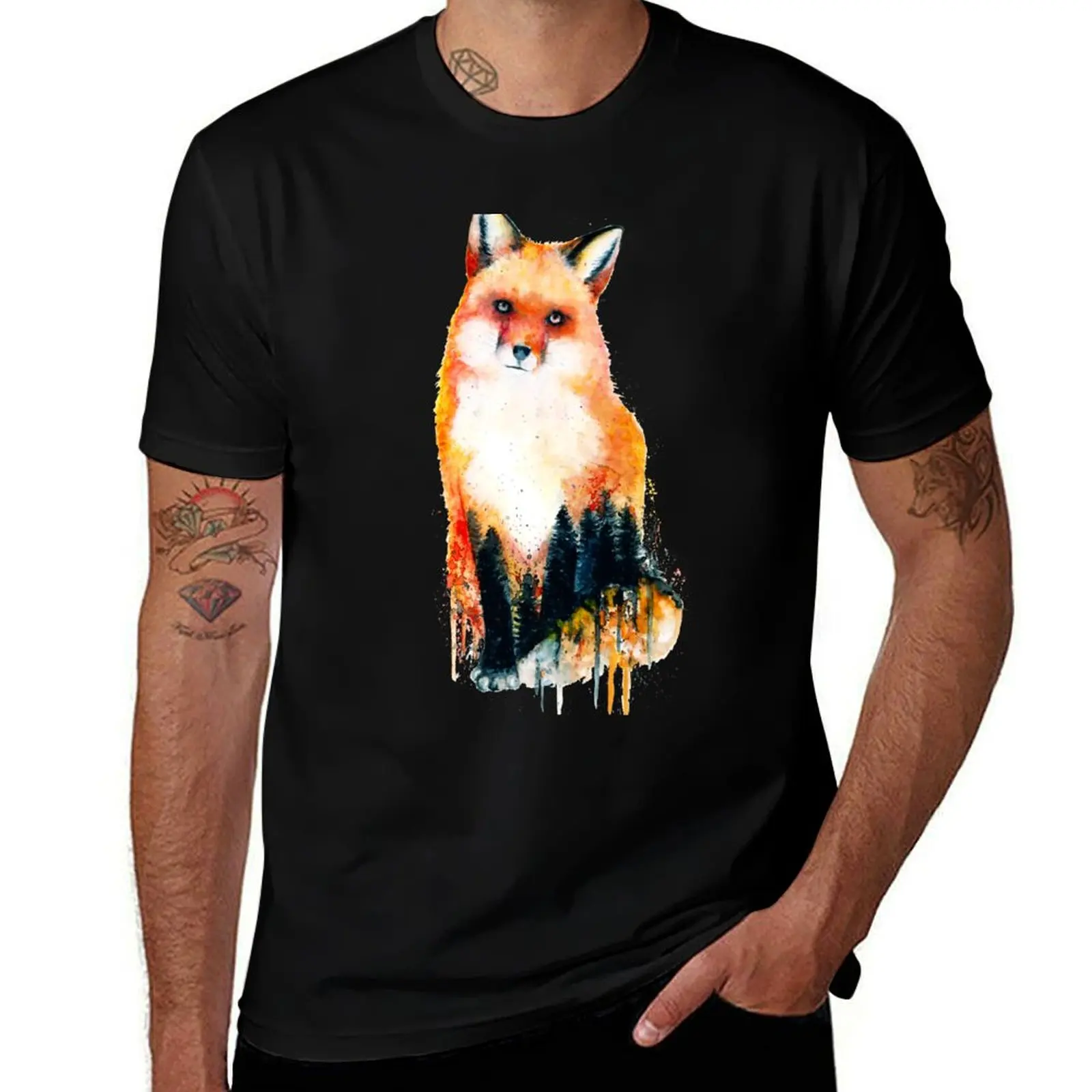 

Forest Fox T-Shirt plus size tops cute clothes summer 2025 men tshirt
