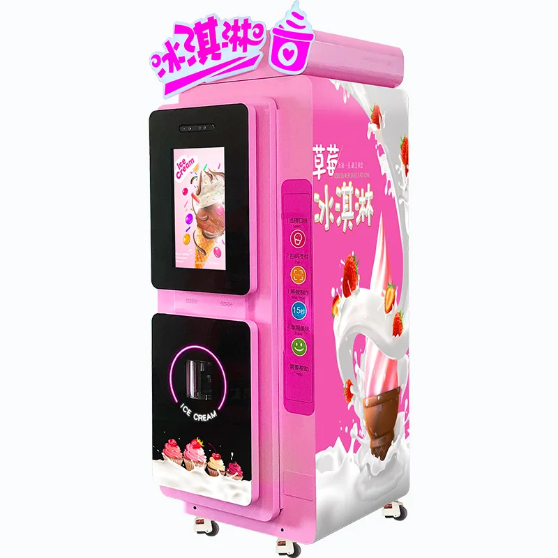 Fully Automatic Commercial Ice Cream Vending Machine Customizable Payment Method Ice Cream Machine