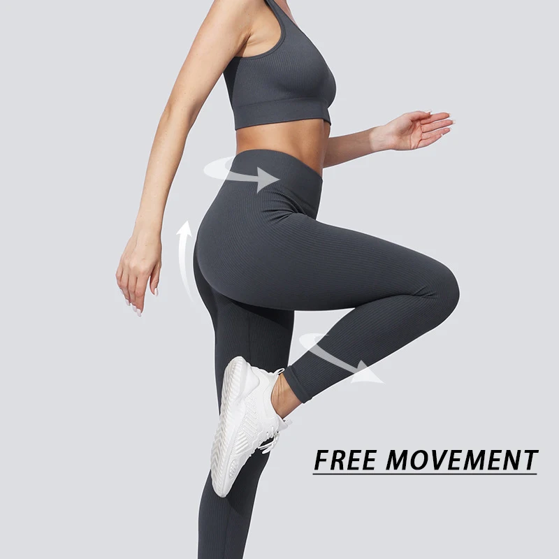 Women's Seamless Yoga Set - Support Sports Bra & High-Rise Peach Lift Leggings - Perfect for Gym, Yoga & Running