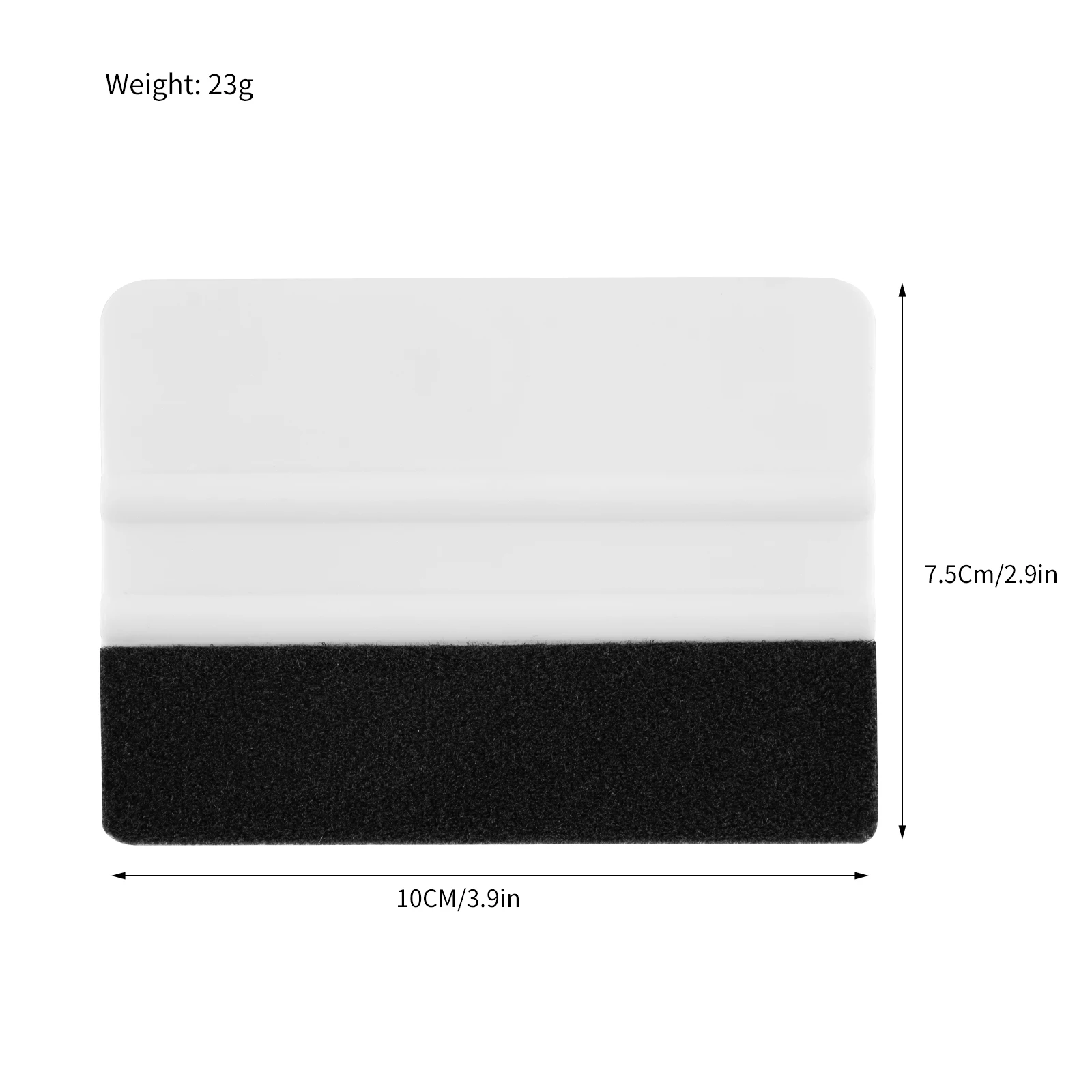 White Felt Edge Plastic Squeegee for Vinyl Wrap PPF Window Tint, Soft Anti-Scratch Bubble and Water Removal Car Wrap Tool