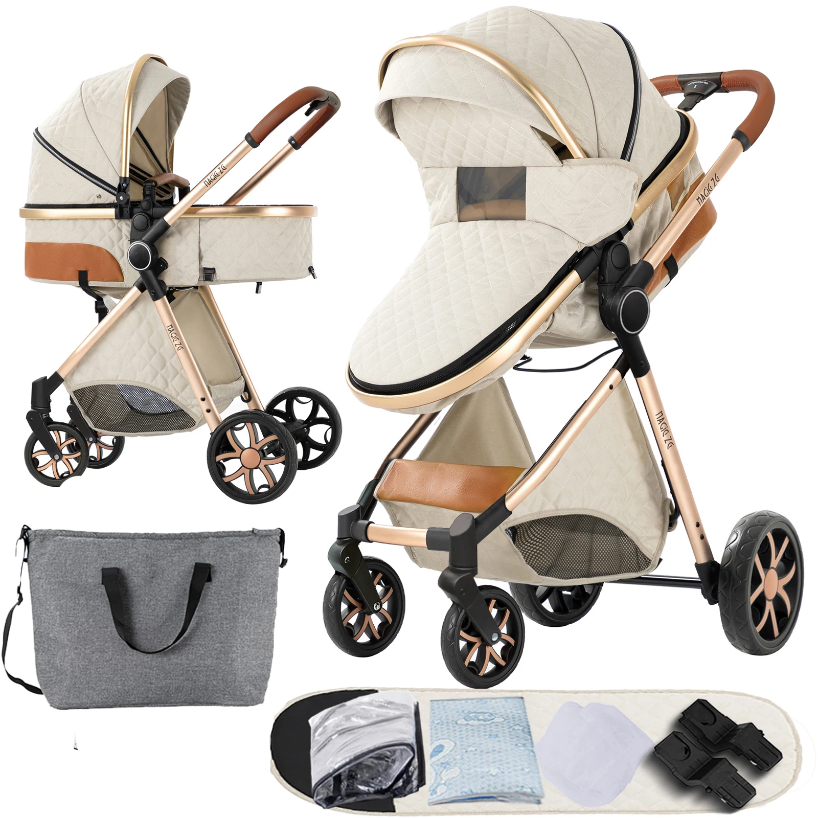 

2 In 1 Baby Car Baby Walker Four Wheel Strollers Travel Baby Pram Baby Accessories Portable Multifunctional 0-3 years Luxury