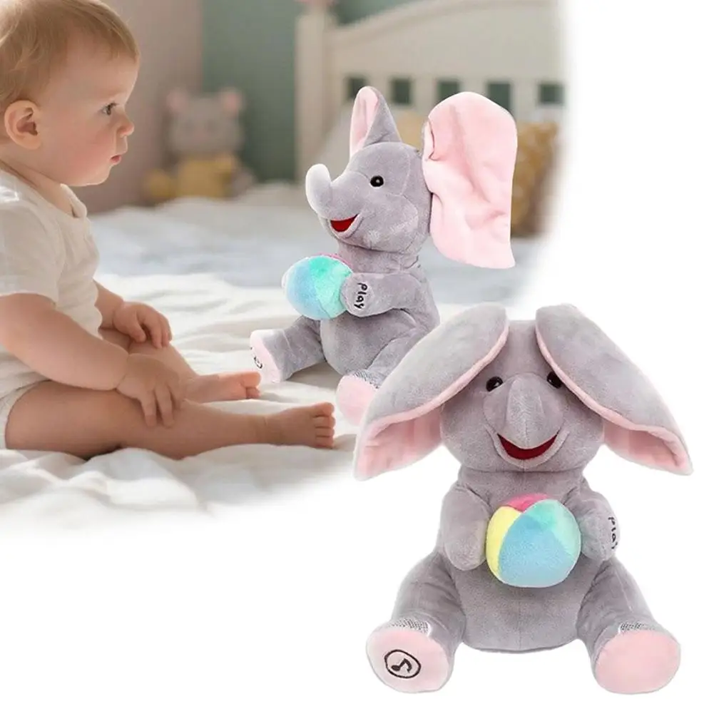 Giocattoli Elefante Animato Peluche Elefante Cantante con Orecchie Mobili Giocattolo Elettrico in Peluche Simpatico Elefante Imbottito Regalo per Bambini