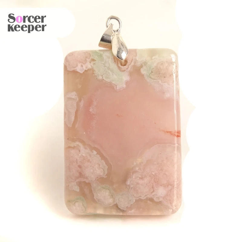 Women & Men Fashion Jewelry Pendants Necklaces With Chain Cherry Blossoms Agate Beads Quartz Gemstone Colares Femininos BF042