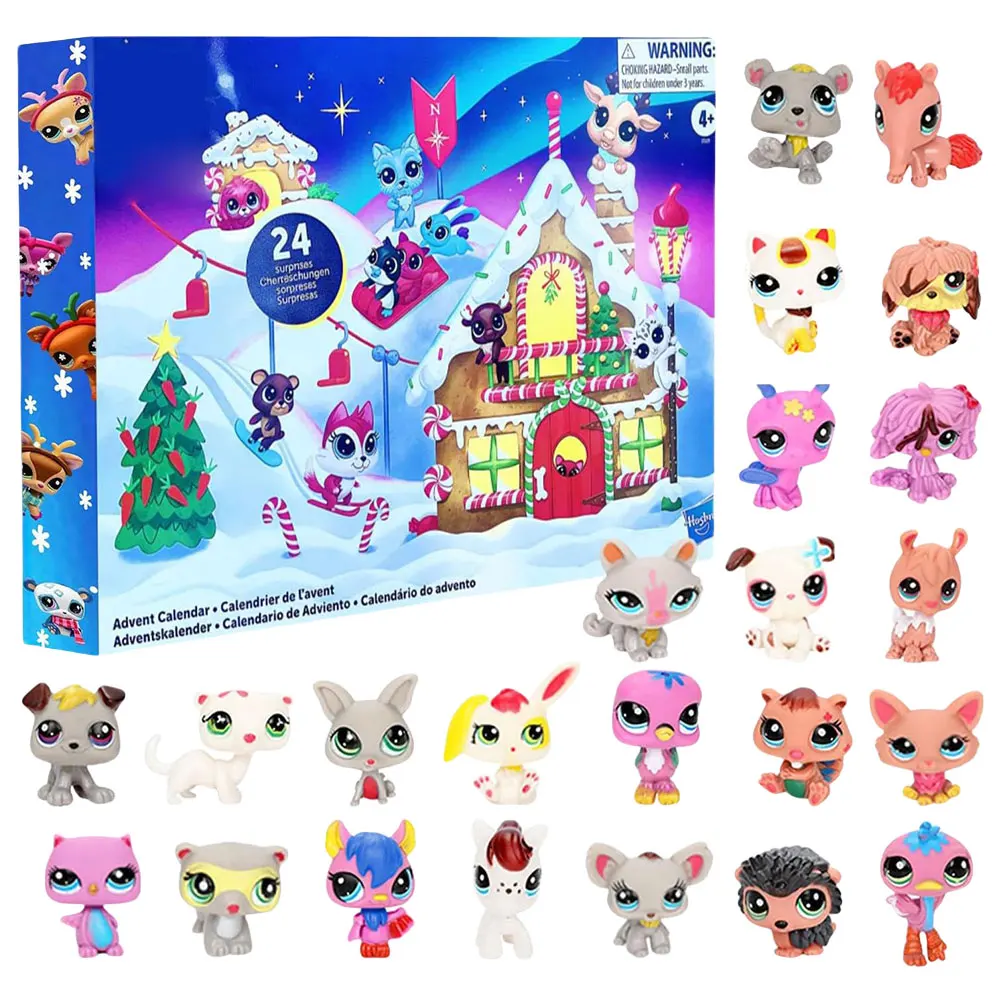 

24 Days Christmas Countdown Calendar Mini Pet Toys Cute Pet Figures for Kids Fans Christmas Gift Stocking Stuffers Party Favor