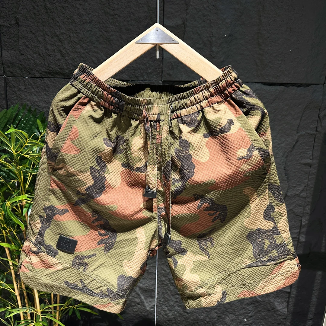 

Свободные повседневные камуфляжные рабочие шорты для мужчин: модные, универсальные, летние, дышащие, легкие, в китайском стиле