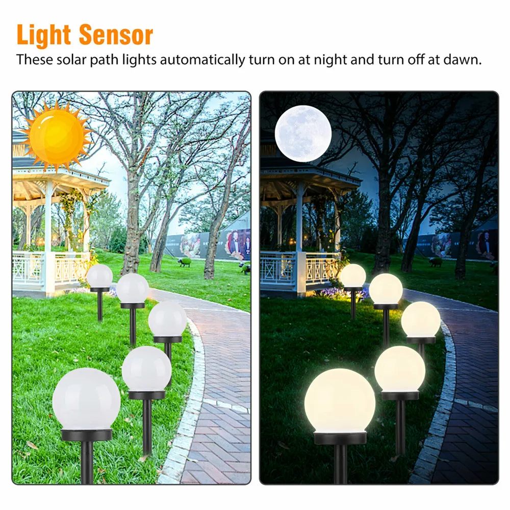 2/4/8 PCS Flowerbed Solar Ground Ball Lights LED Path Patio Garden Decking Lamp Outdoors Led Solar Lights Path Lights