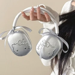 Funda de silicona para auriculares MINISO para Apple Airpods Max, funda protectora electrochapa, fundas de dibujos animados de Hello Kitty para Airpods Max