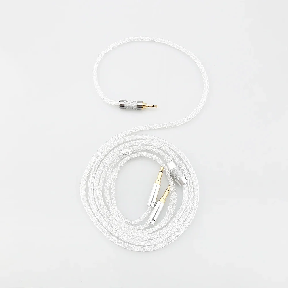 High Quality HIFI 8 Core 99% 7n Pure Silver Earphone Cable For Hifiman Sundara Ananda HE1000se V2 HE6se he400se Arya He-35x