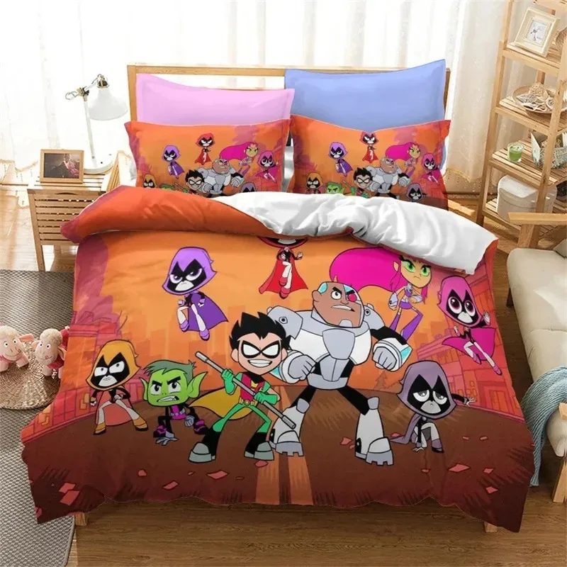 

3D Printed Cartoon Teen Titans Go Bedding Sets exquisite bed supplies set duvet cover bed comforter set luxury birthday gift