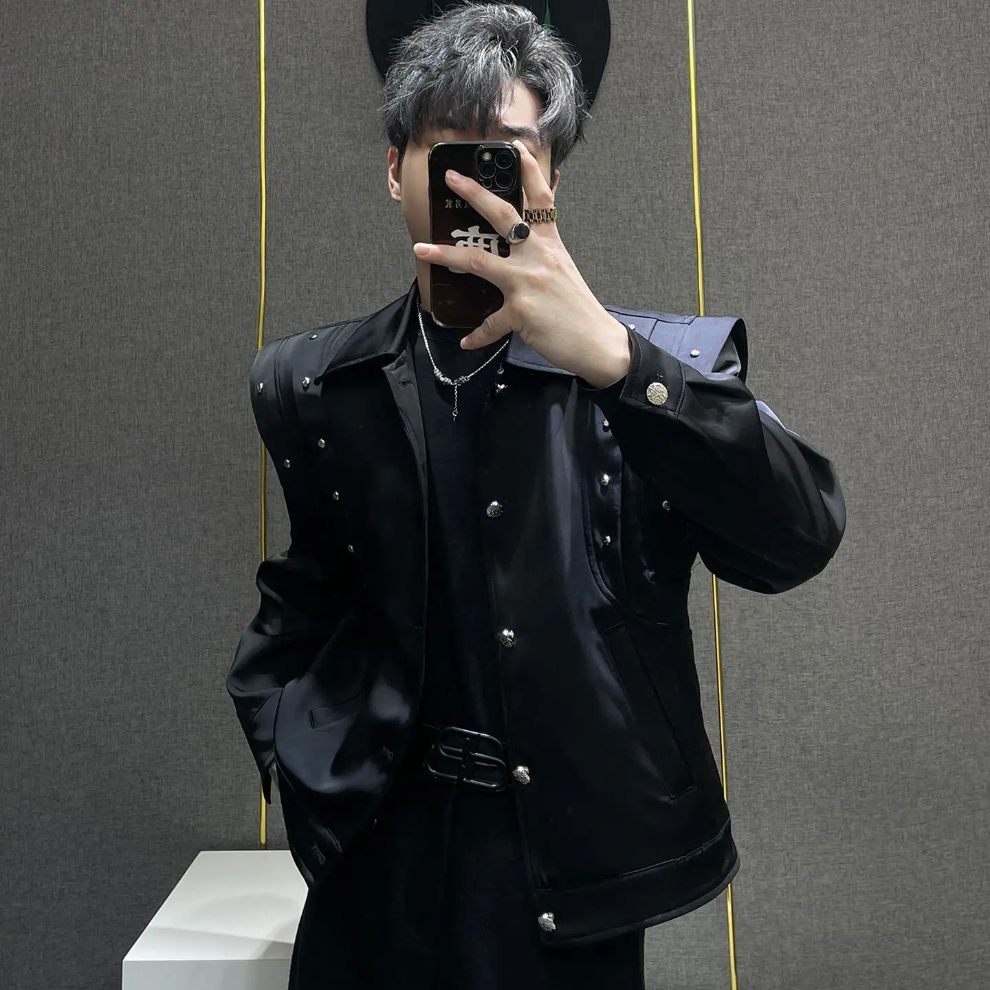 

Двухслойная куртка 2025 года, мужские высококачественные пальто, красивая мотоциклетная куртка