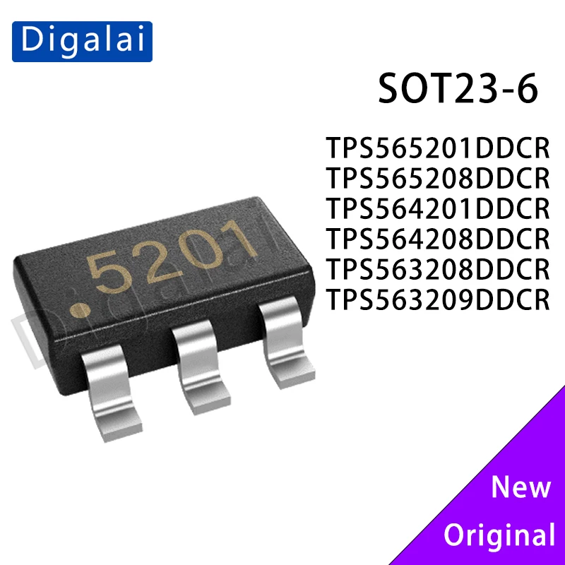 

Original TPS56xx2xxDDCR Sync Buck Converter 4.5-18V to 0.6-16V 1.5MHz 2A/3A IC Chip SOT-23-6 for Industrial IoT/Sensors