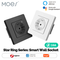 MOES Tuya ZigBee Smart Socket EU Wall Embedded Outlet Energy Monitor Indicator App Remote Control Voice Cotrol Alexa Google Home