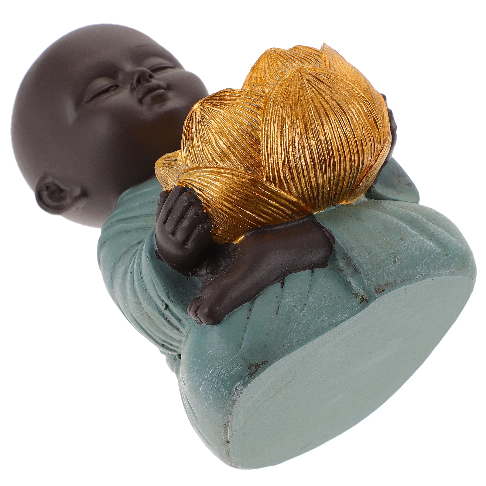 

1 Piece Zen Decor Resin Sculpture for Desktop Meditation Room Ornament Small Buddha Statue for Home Office Courtyard