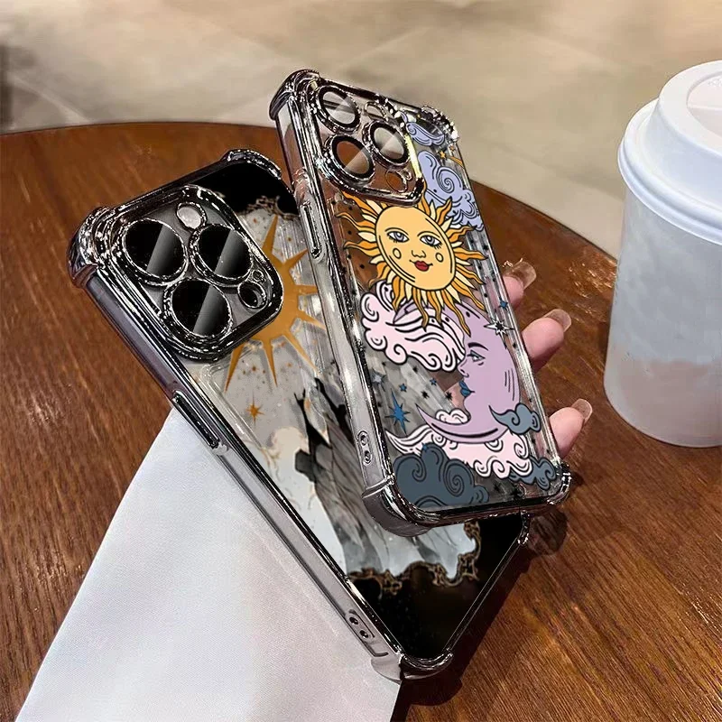 tarot sun moon face Phone Casing For Motorola MOTO Edge 70 FUSION 60 50 5G G77 G60 G06 G24 G15 G35 G75 Case Soft Plating