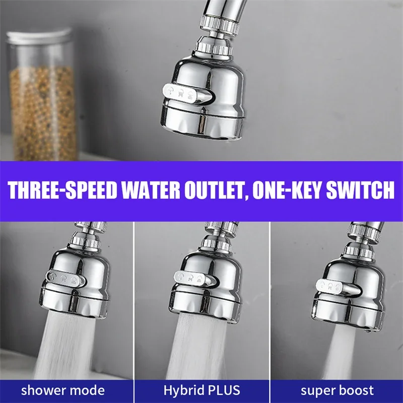 1-5Pcs 360° Kitchen Faucet Adapter 3 Modes Adjustable Faucet Sprayer Filter Diffuser Water Saving Nozzle Bath Tap Connector
