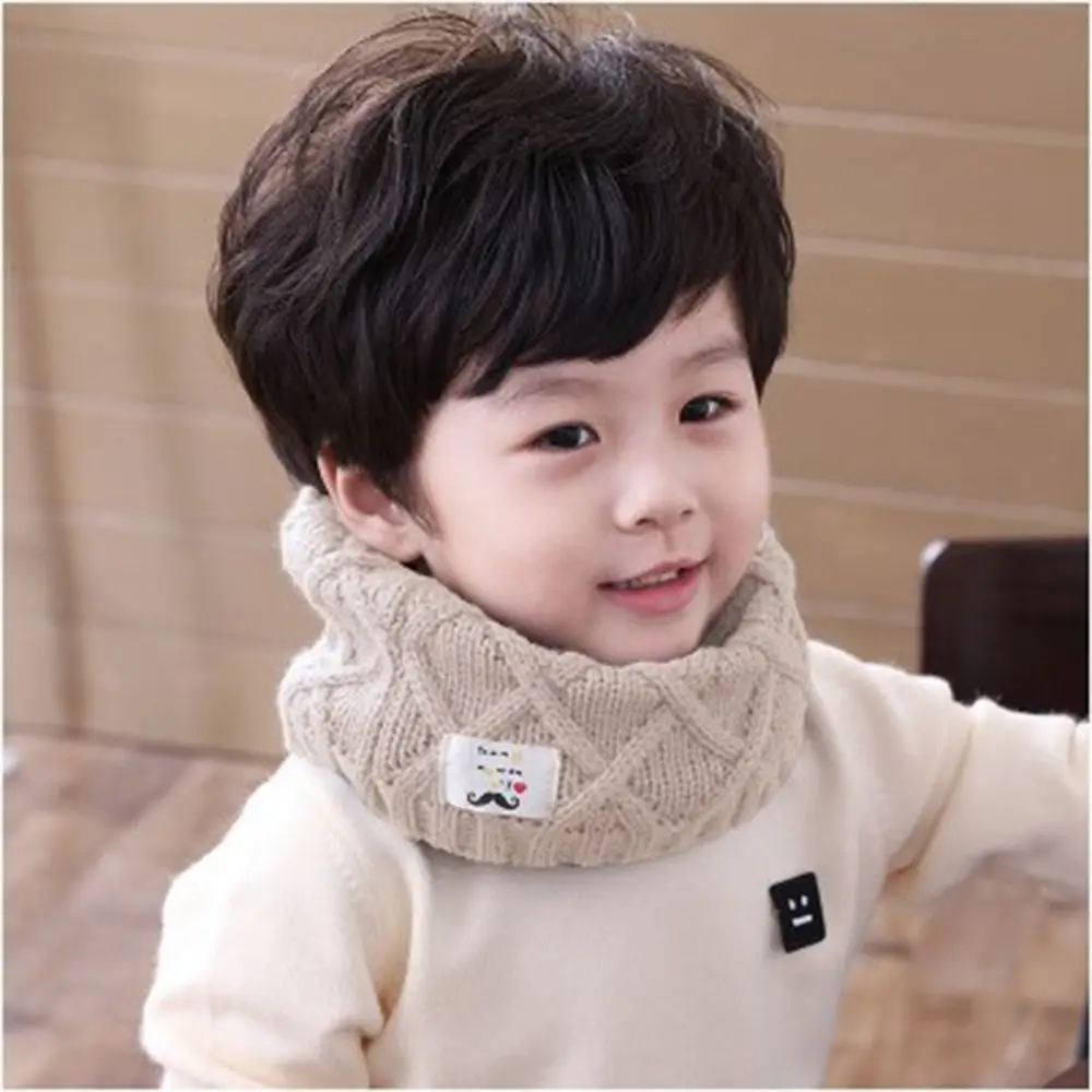 High Quality Knitted Kids Warm Knitted Scarves Elastic Thick Children Neck Warmer Windproof Neck Collar Winter