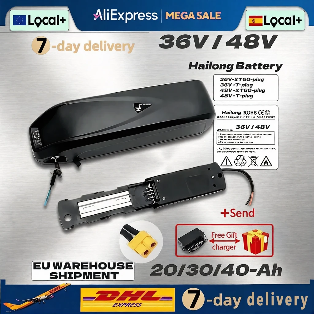 Nouvelle batterie Hailong 2026 48V 36V 20Ah 30Ah 40Ah pour moteur Bafang BBS02 BBS03 BBSHD pour batterie Hailong 36V