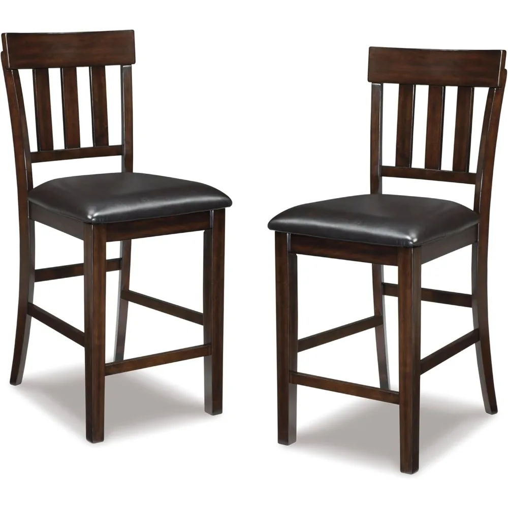 

Haddigan 24" Counter Height Upholstered Barstool 2 Count, Dark Brown