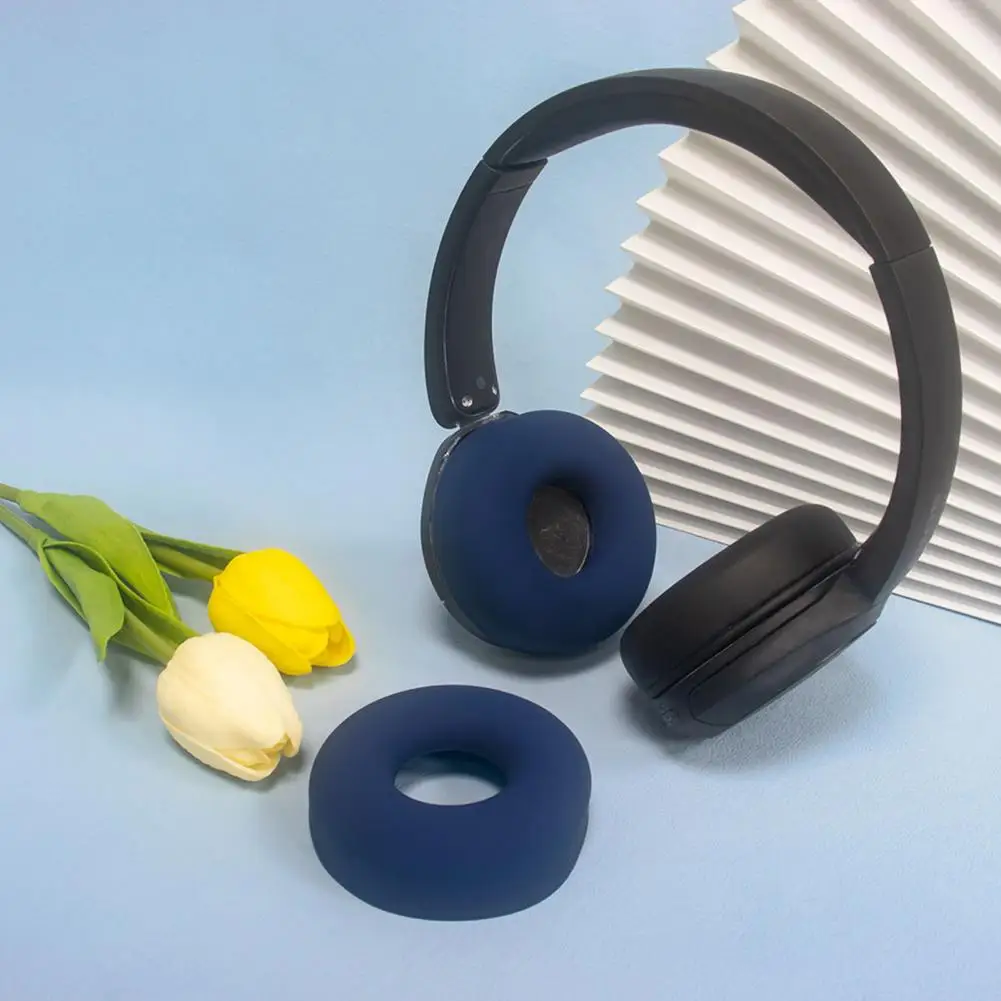 Pelindung Earmuff Headphone 2 buah, bantalan Headphone silikon Anti selip tahan aus