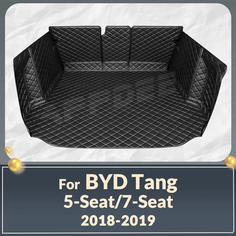 

Auto Full Coverage Trunk Mat For BYD 5 /7-Seat Tang 2018 2019 Car Boot Cover Pad Cargo Liner Interior Protector Accessories