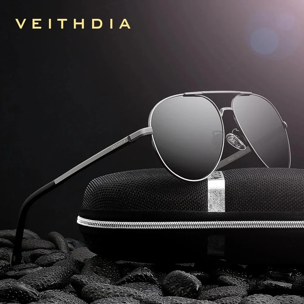VEITHDIA Polarized UV400 Pilot Sunglasses Outdoor Classic Style Glasses Coating Lens Driving Eyeglasses For Female Male V024T82