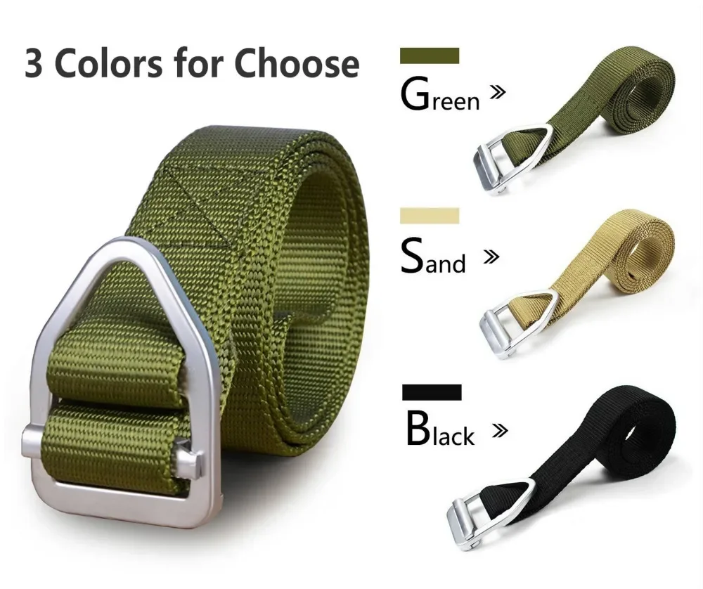 Tactical Belt, Military Style Nylon Webbing Riggers Web Belt with Buckle