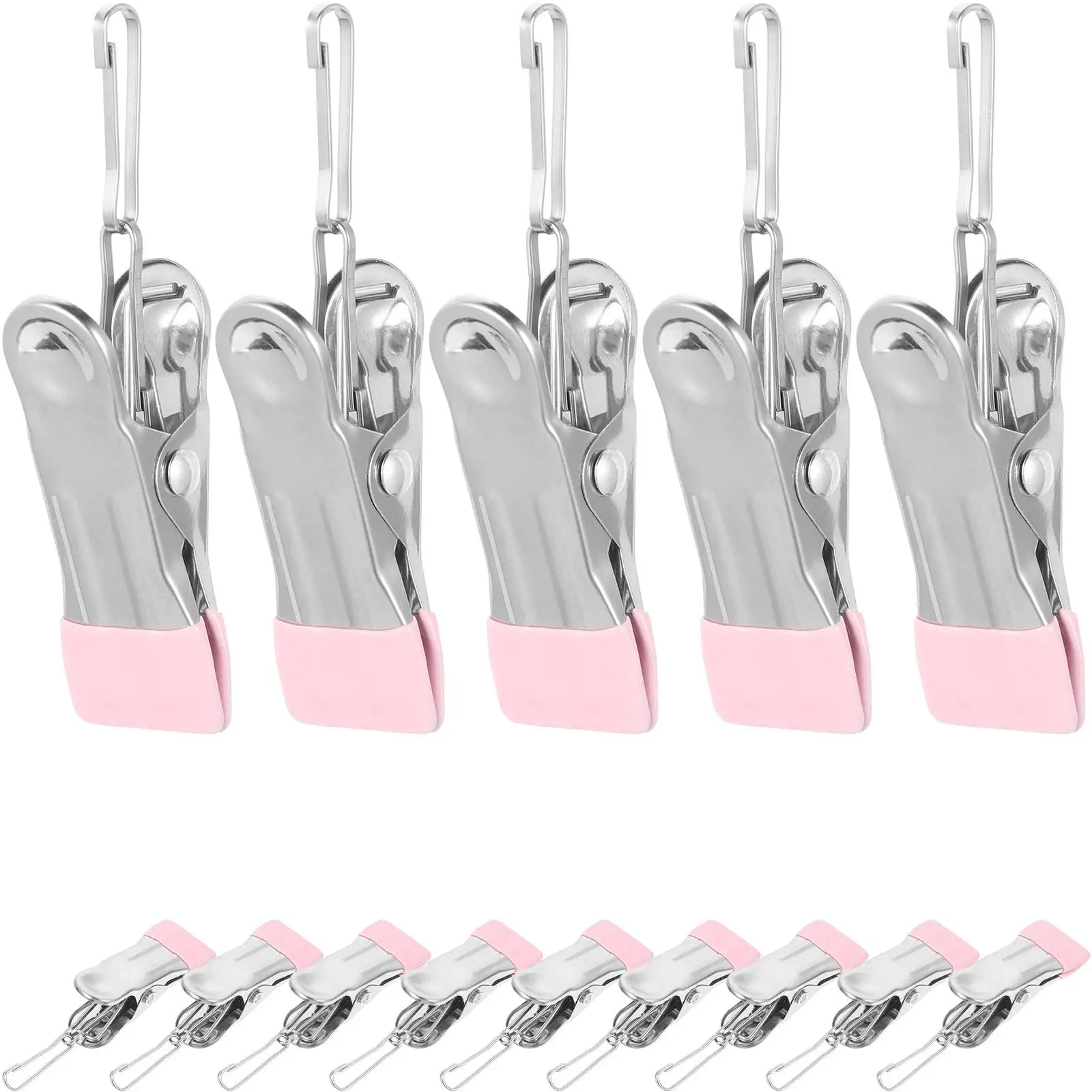 

20 Pcs Pin Non-slip Clothespin Hook Rack Drying Stainless Steel Clothespins Windproof Quilt