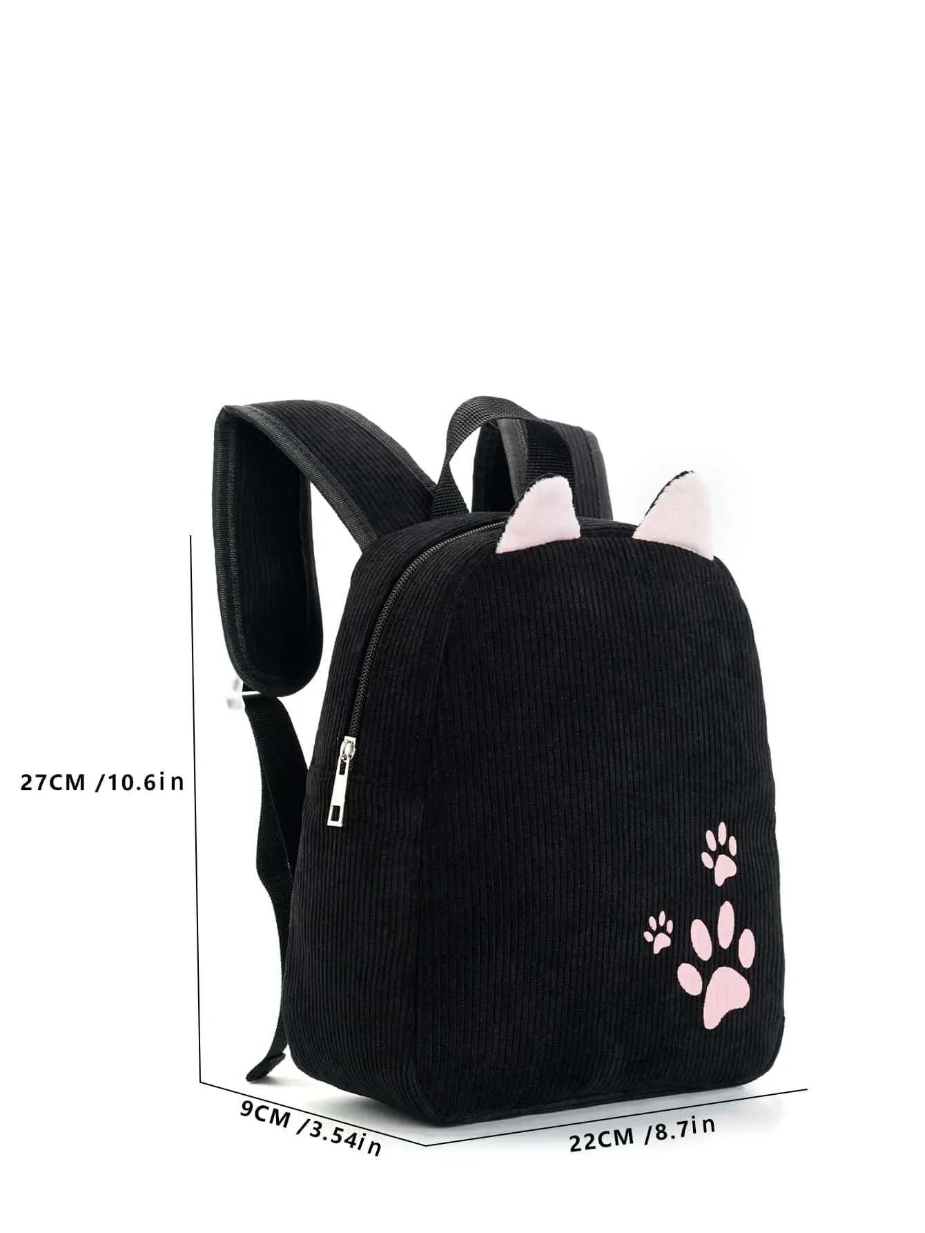 Cute Kitten Paws Embroidered Corduroy Women\'S Backpack Classic Backpack Suitable For The School Season Outdoors