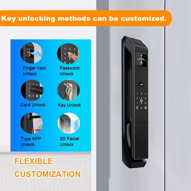 High Quality Tuya Electronic Key 3D Face Recognition Smart Full-Automatic Intelligent Facial Lock