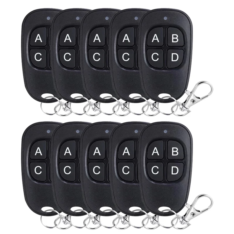 -MEOF 10 Stuks 433Mhz RF Kopie Afstandsbediening Sleutel 433.92Mhz 4CH Zender Duplicated Klonen Code Autosleutel fob Garagedeuropener