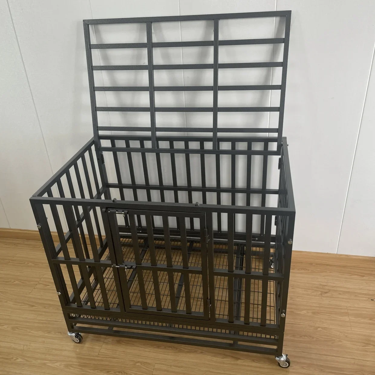 Iron Metal Design Square Plush Dog Cage Pet Kennel With Cushion Toilet Gabbia Per Cani Large Outdoor Pet Cages Dog Kennel