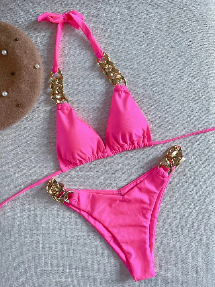 RUOTONGSEPT Neue Sexy Bikini 2023 Dreieck Badeanzug für Frauen Brasilianischen Bikini Set 2 stück Halter Bademode Push-Up Badeanzug 4