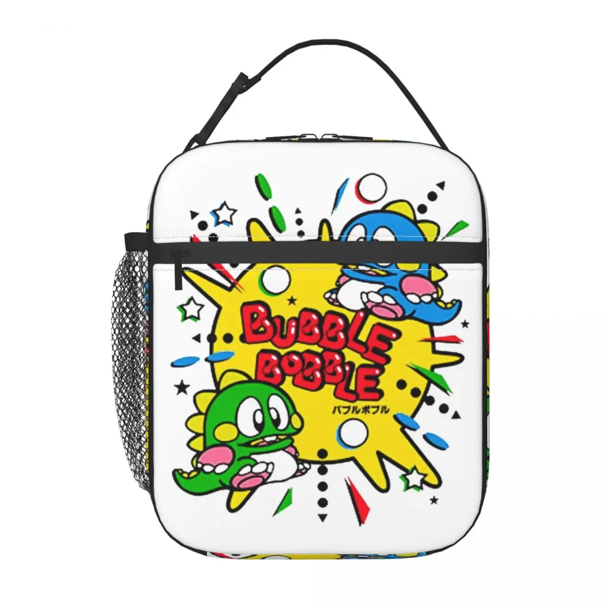 Bubbles Bobble Japanese FC Game Console Insulated Lunch Bag for Outdoor Picnic Waterproof Thermal Cooler Lunch Box Women Kids