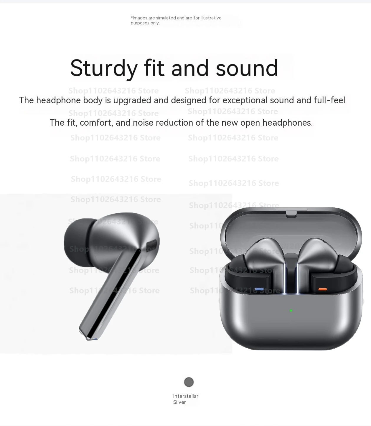 Per Galaxy Buds 3 Pro Cuffie wireless con riduzione del rumore Riduzione del rumore nell'orecchio Cuffie audio HIFI coinvolgenti per iPhone Android