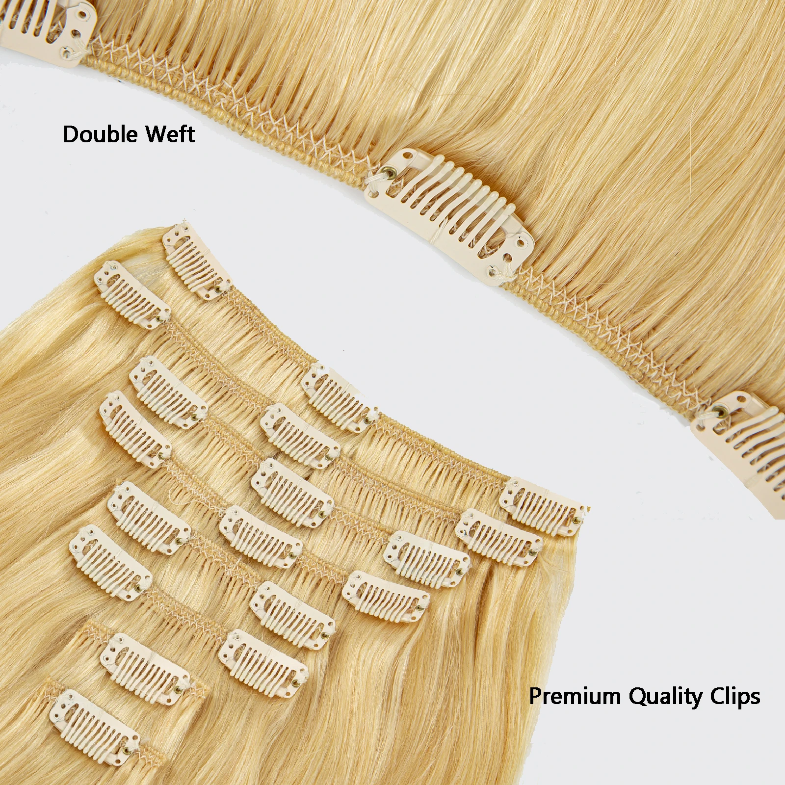 Amoon Blonde Clip nelle estensioni dei capelli veri capelli naturali Remy Straight Set 8 pezzi Clip brasiliana nelle estensioni dei capelli umani