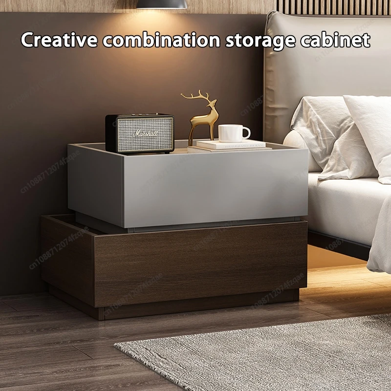 

Новая прикроватная тумбочка, современный минималистичный шкаф для хранения вещей с креативным комбинированным дизайном для организации спальни, роскошная тумбочка